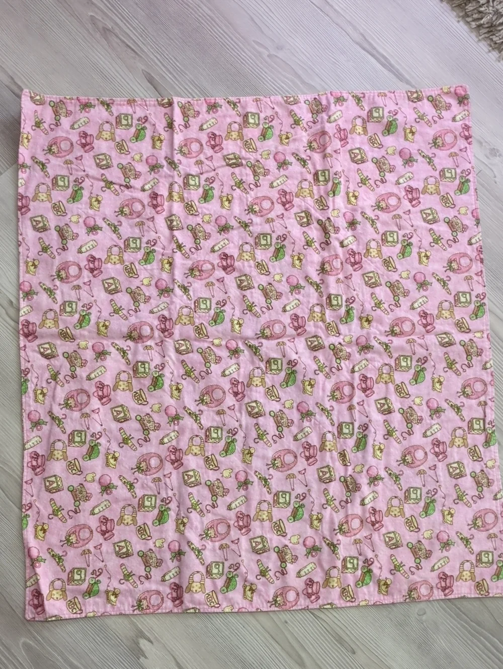 Handmade Baby Quilt Blanket Pink Purple Floral Patchwork Nursery Gift